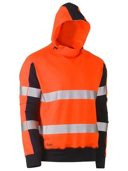 Bisley Taped Two Tone Hi Vis Contrast 4 Way Stretchy Hoodie BK6815T Metro Workwear.